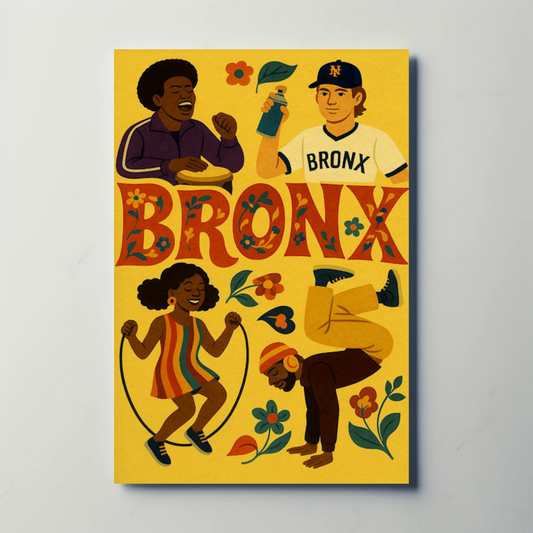 Bronx New York Hip Hop Culture Colorful Travel Poster