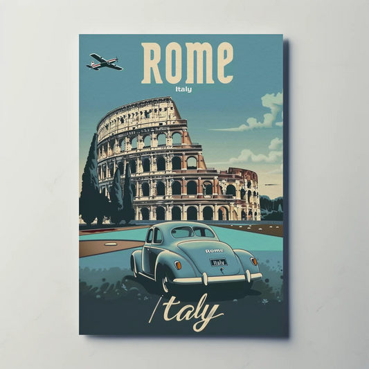 Rome Italy Vintage Travel Poster