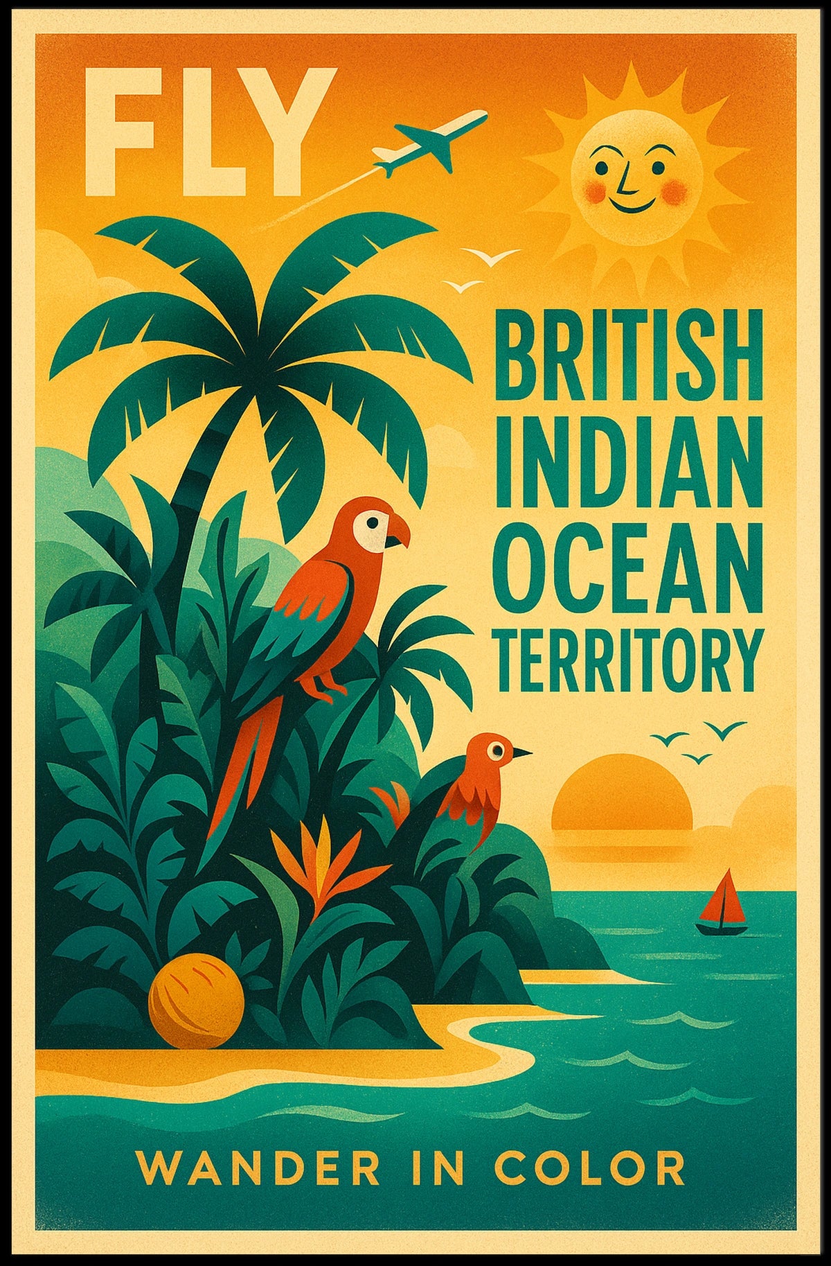Fly to the British Indian Ocean Territory Poster