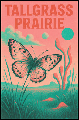 Tallgrass Prairie Vintage Landscape Decor Poster
