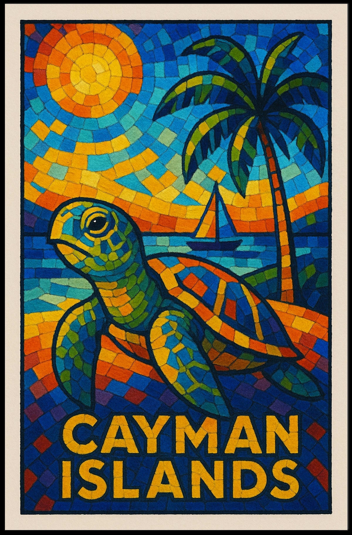 Cayman Islands Mosaic Poster