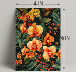 Vibrant Orchid Botanical Art Poster for Modern Tropical Decor
