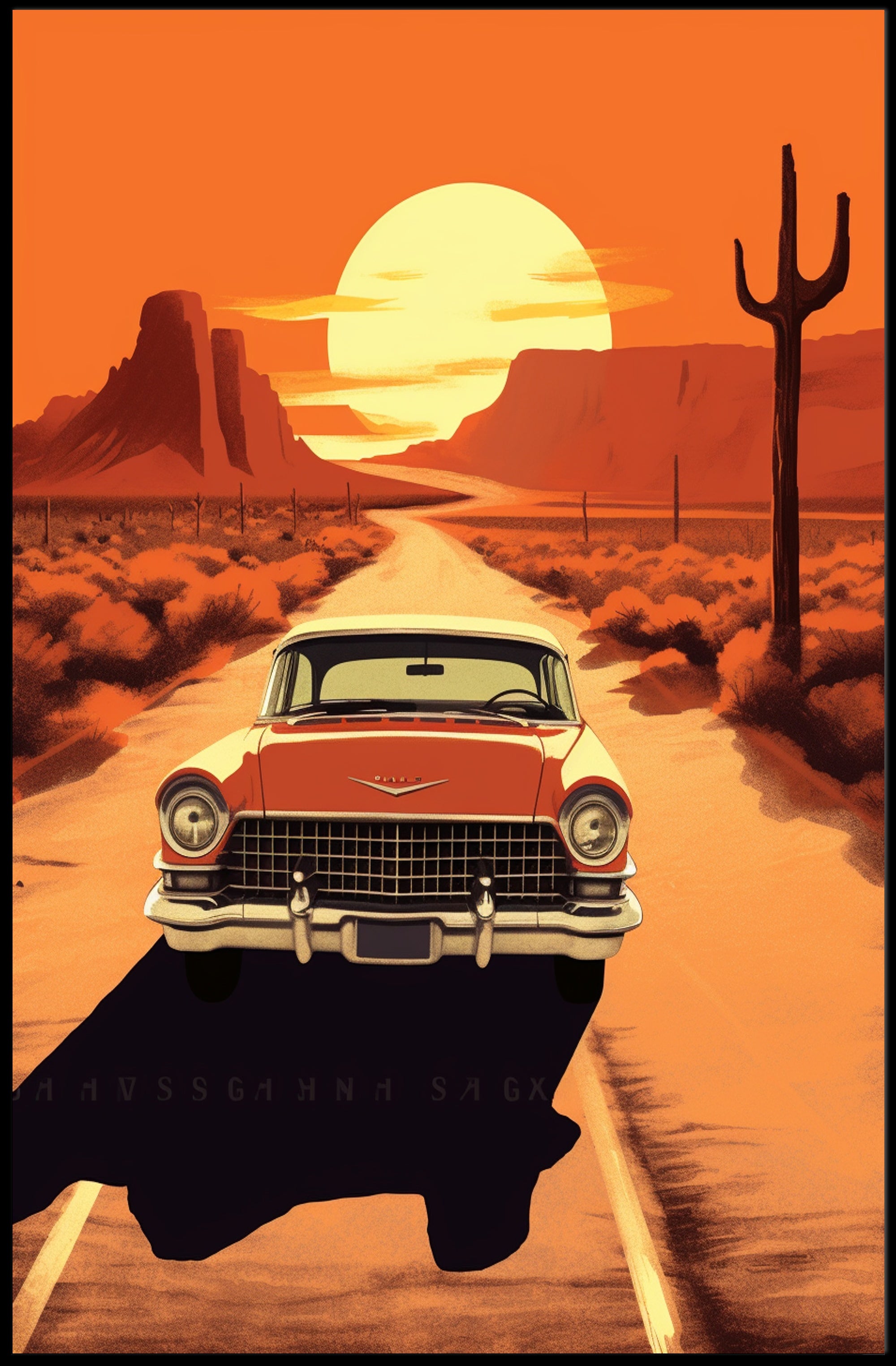 Desert Road Journey Poster