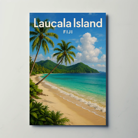 Laucala Island Fiji Vibrant Oceanfront Nature Poster