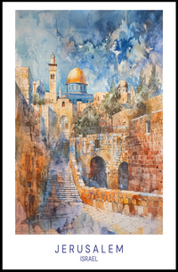 Jerusalem Dome of the Rock Urban Cityscape Poster PosterGoat