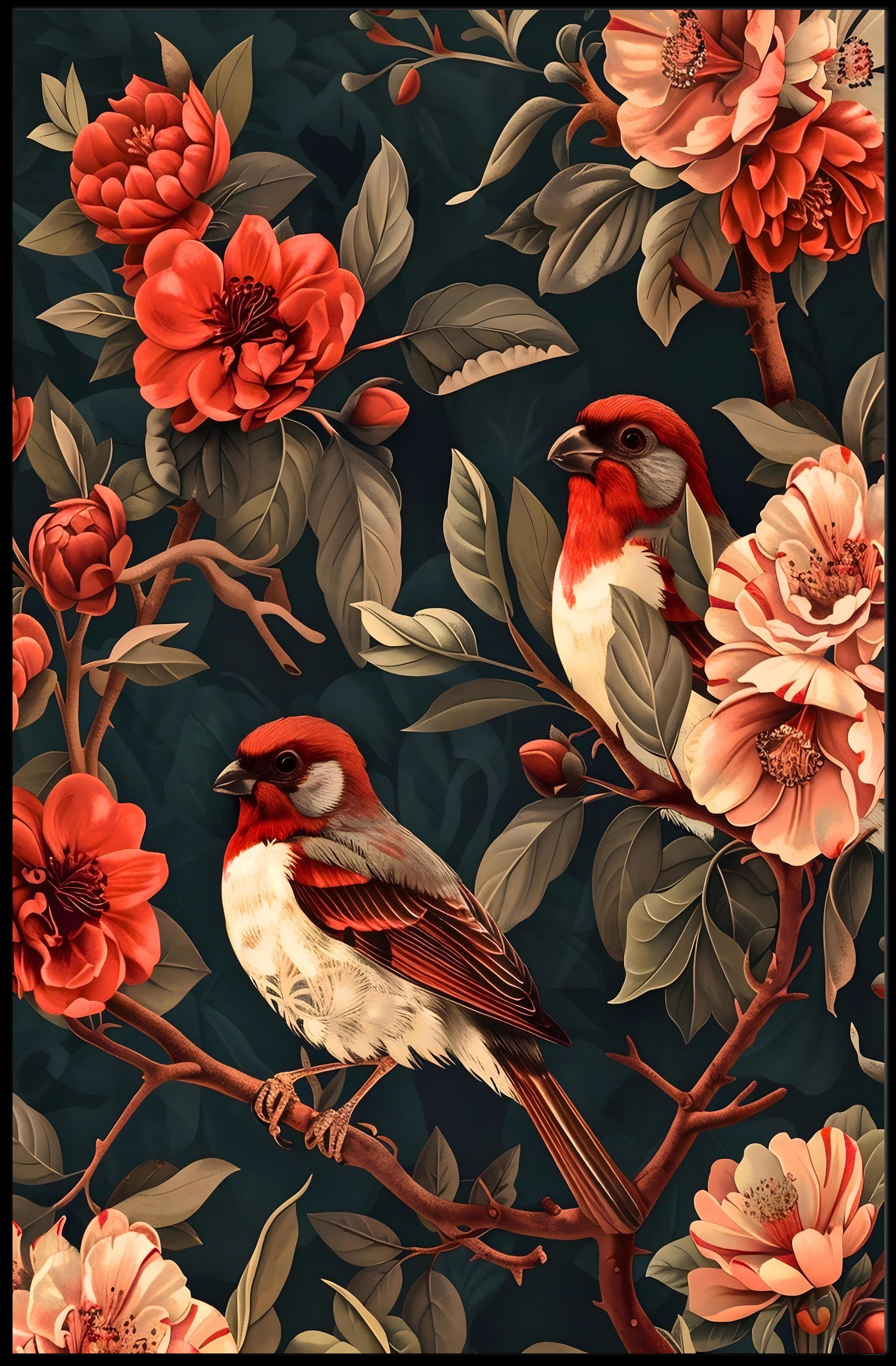 Birds and Blossoms Wall Art Print
