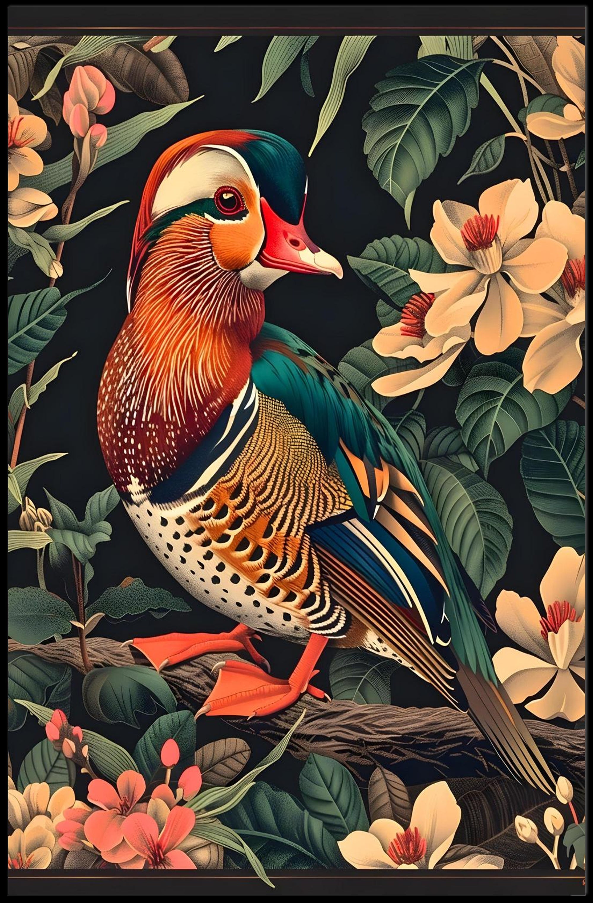 Mandarin Duck Delight: Nature's Beauty Animal Poster