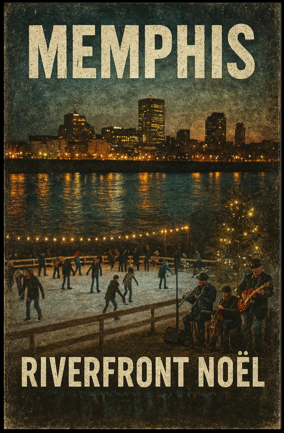 Memphis Riverfront Noël Poster