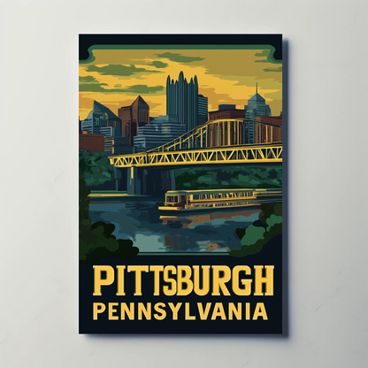 Pittsburgh, Pennsylvania Vintage Travel Poster