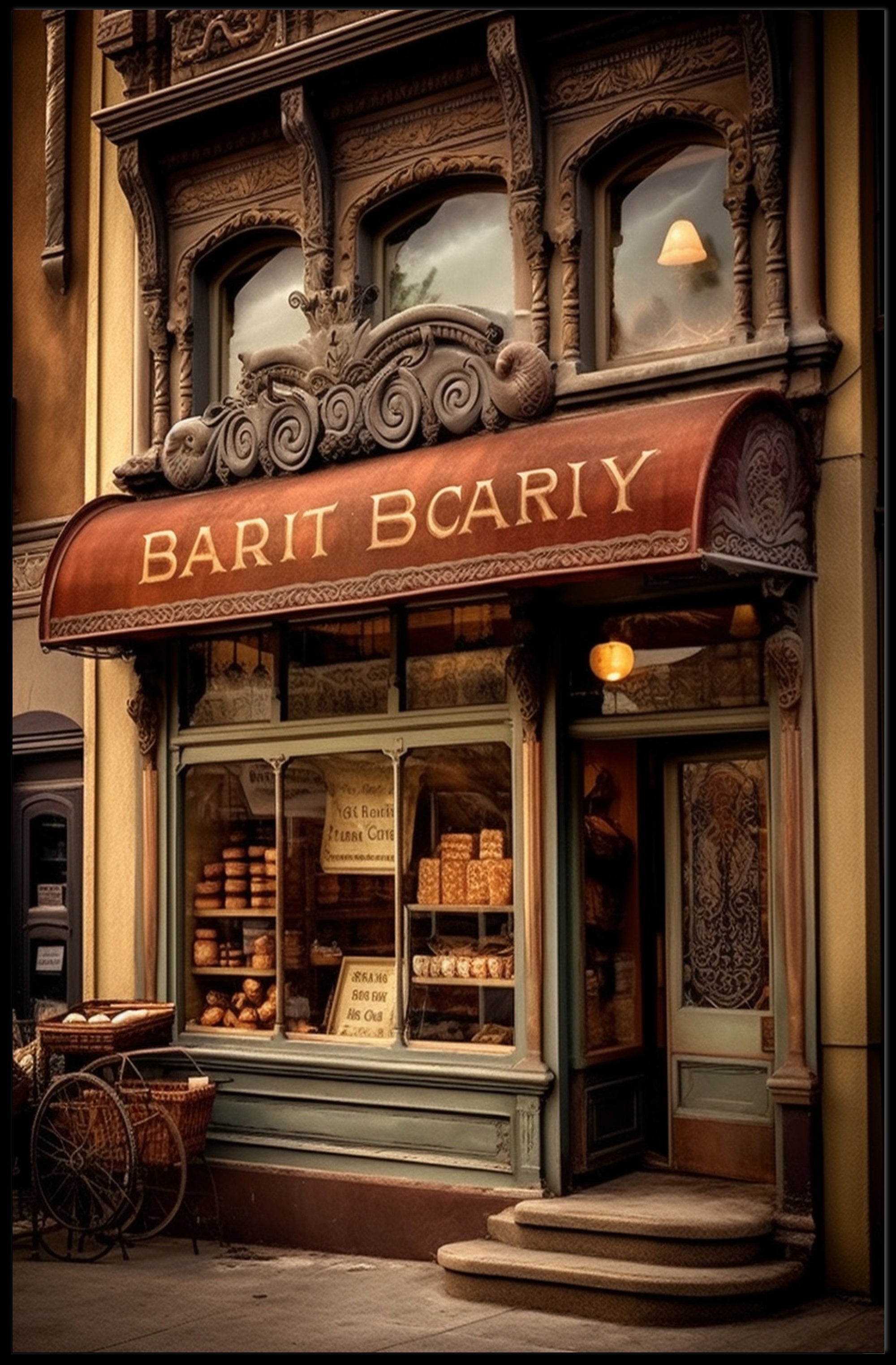 Vintage Bakery Storefront Poster