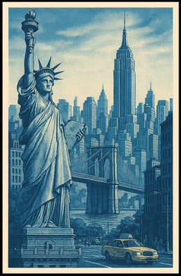 Iconic New York City Poster Wall Art NYC Skyline Decor