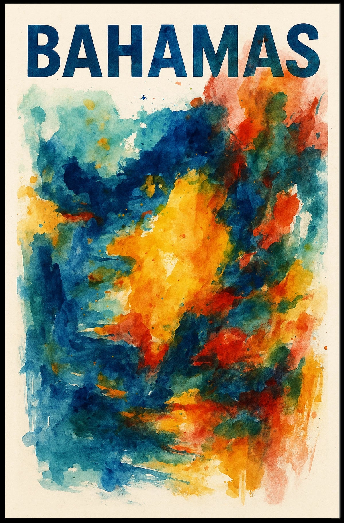 Vibrant Bahamas Tropical Sunset Wanderlust Poster