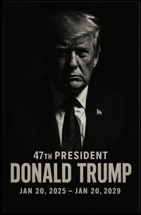 Trump Resolute Leadership Cinematic Portrait Patriot State Pride Home Decor Poster