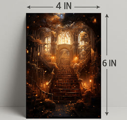 Enchanted Library Staircase Poster