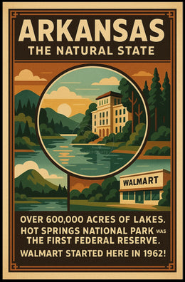 Arkansas Vintage Travel Poster