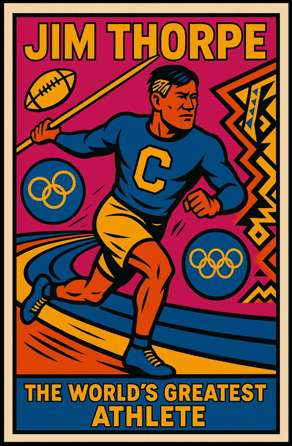 Jim Thorpe Legendary Athlete Poster