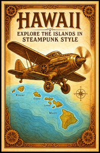Steampunk Hawaii Adventure Poster PosterGoat