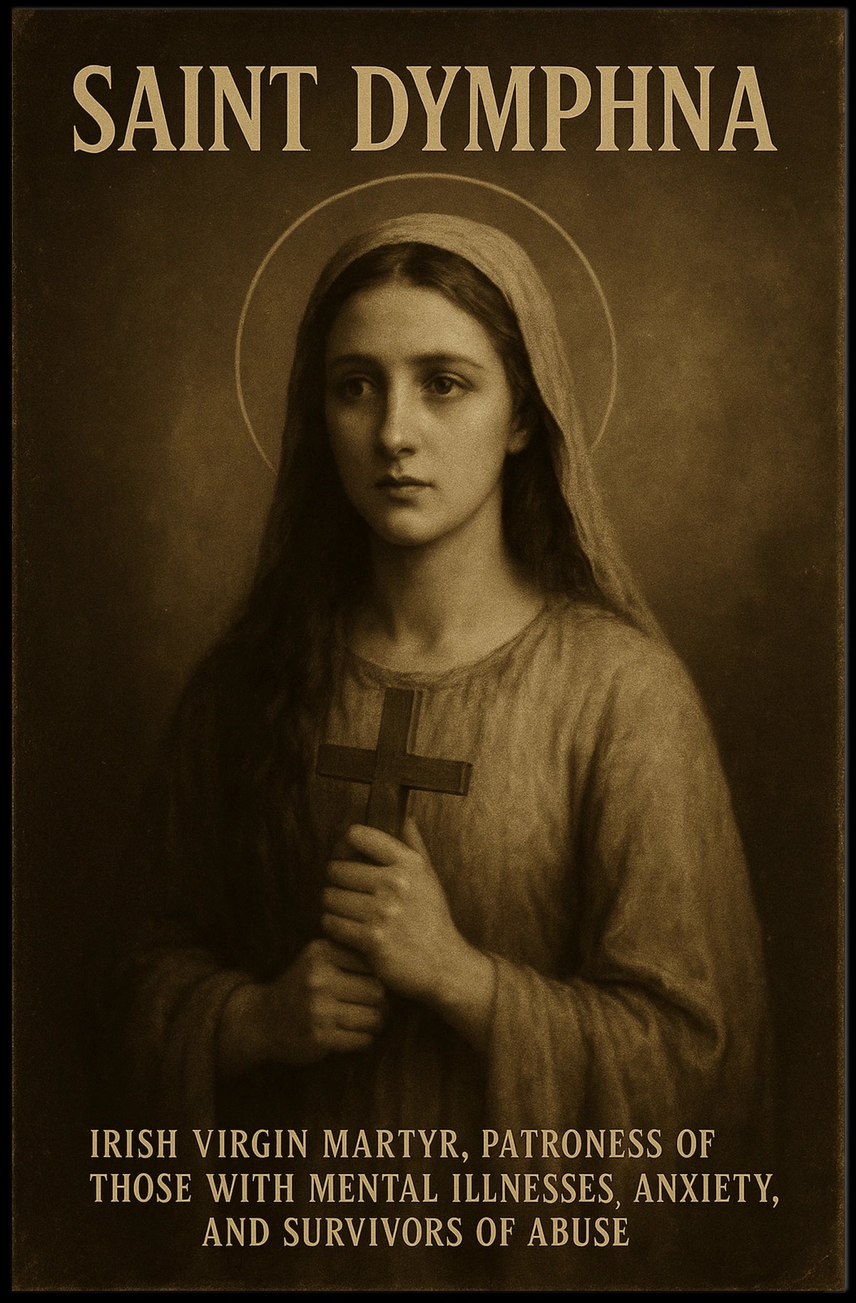Saint Dymphna Patroness Of Mental Poster