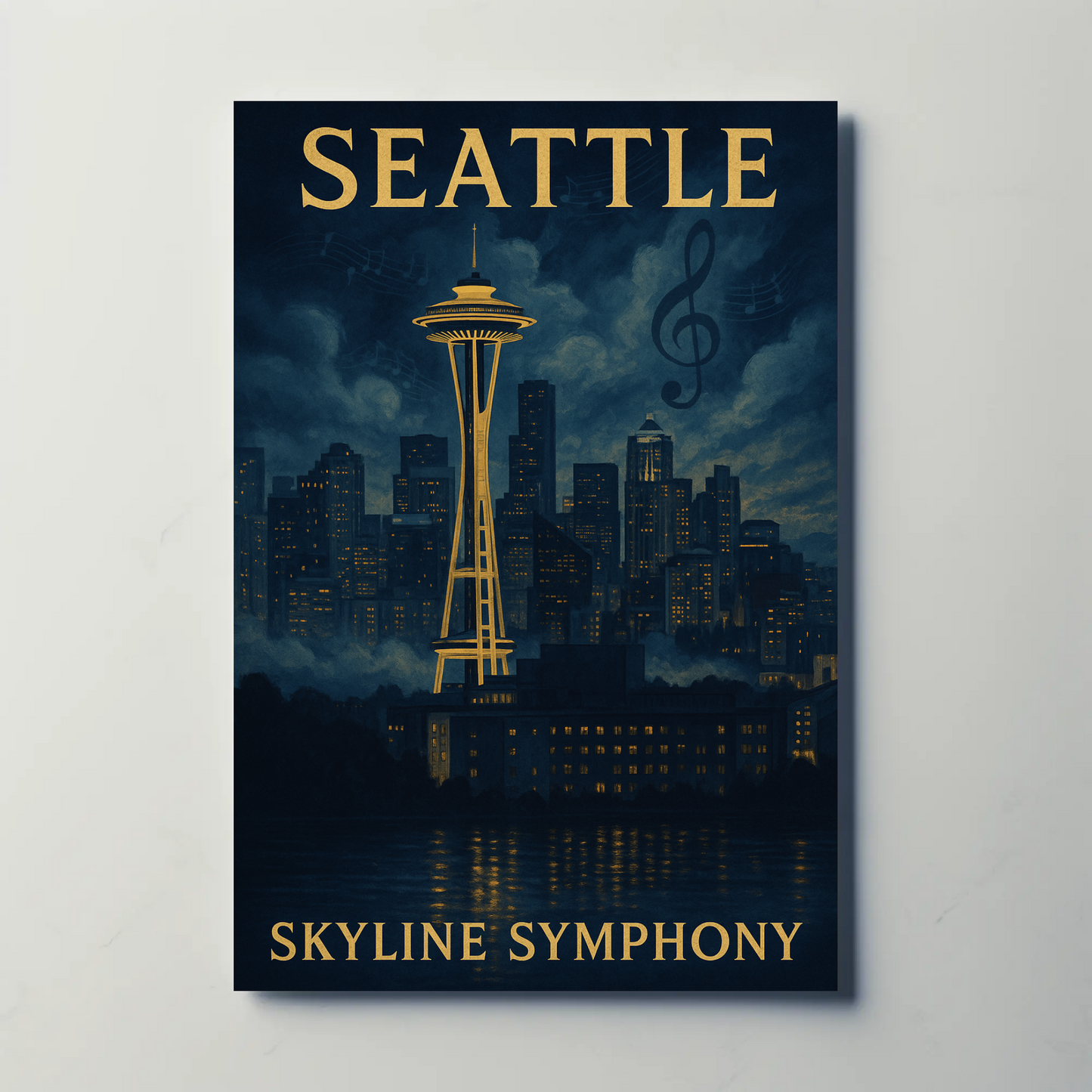 Seattle Skyline Symphony Travel Poster