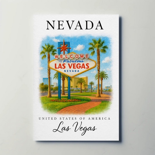 Nevada, Las Vegas Signature Series Vintage Travel Poster