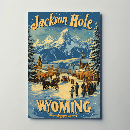 Jackson Hole Wyoming Vintage Poster Winter