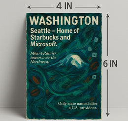 Washington Landmarks Modern Travel Poster