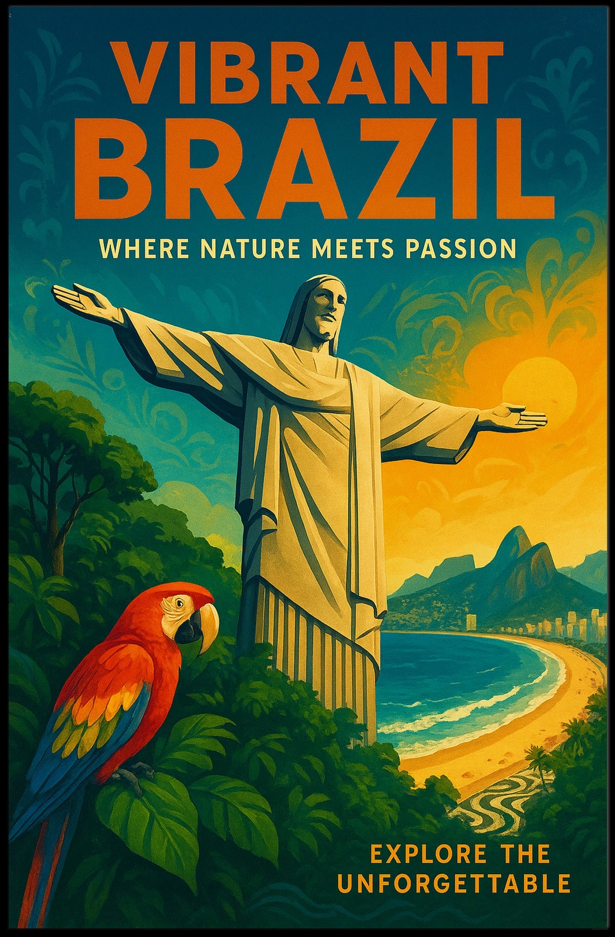 Vibrant Brazil Where Nature Meets Poster