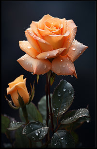 Dew-Kissed Rose Poster PosterGoat