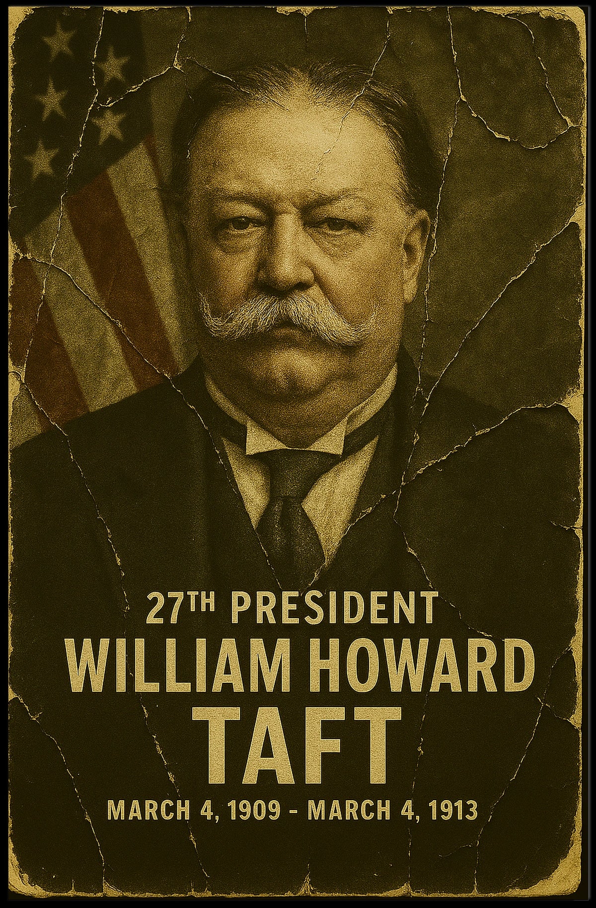 William Howard Taft 27th President of the United States Damaged Photograph Poster