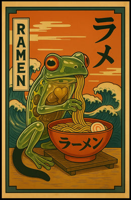 Frog Ramen Delight Poster