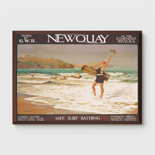 Newquay Cornish Riviera Travel Poster