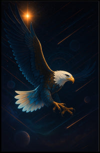 Majestic Eagle in Space Adventure Space or Astronomy Poster