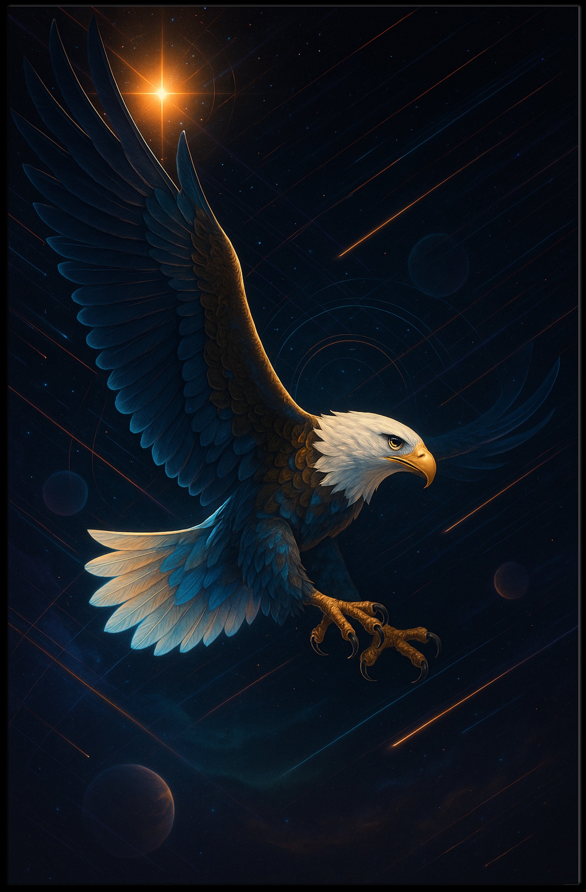 Majestic Eagle in Space Adventure Space or Astronomy Poster