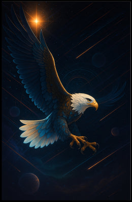 Majestic Eagle in Space Adventure Space or Astronomy Poster