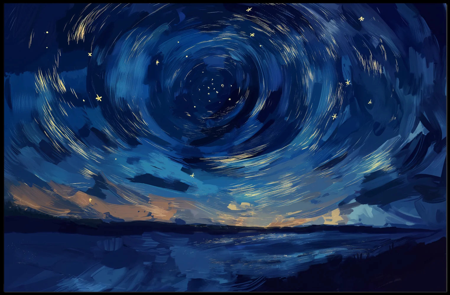 Starry Night Impressionist Art Poster for Home Decor