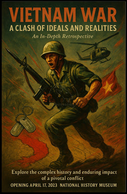 Vietnam War Combat Scene Vintage Cultural or Heritage Poster