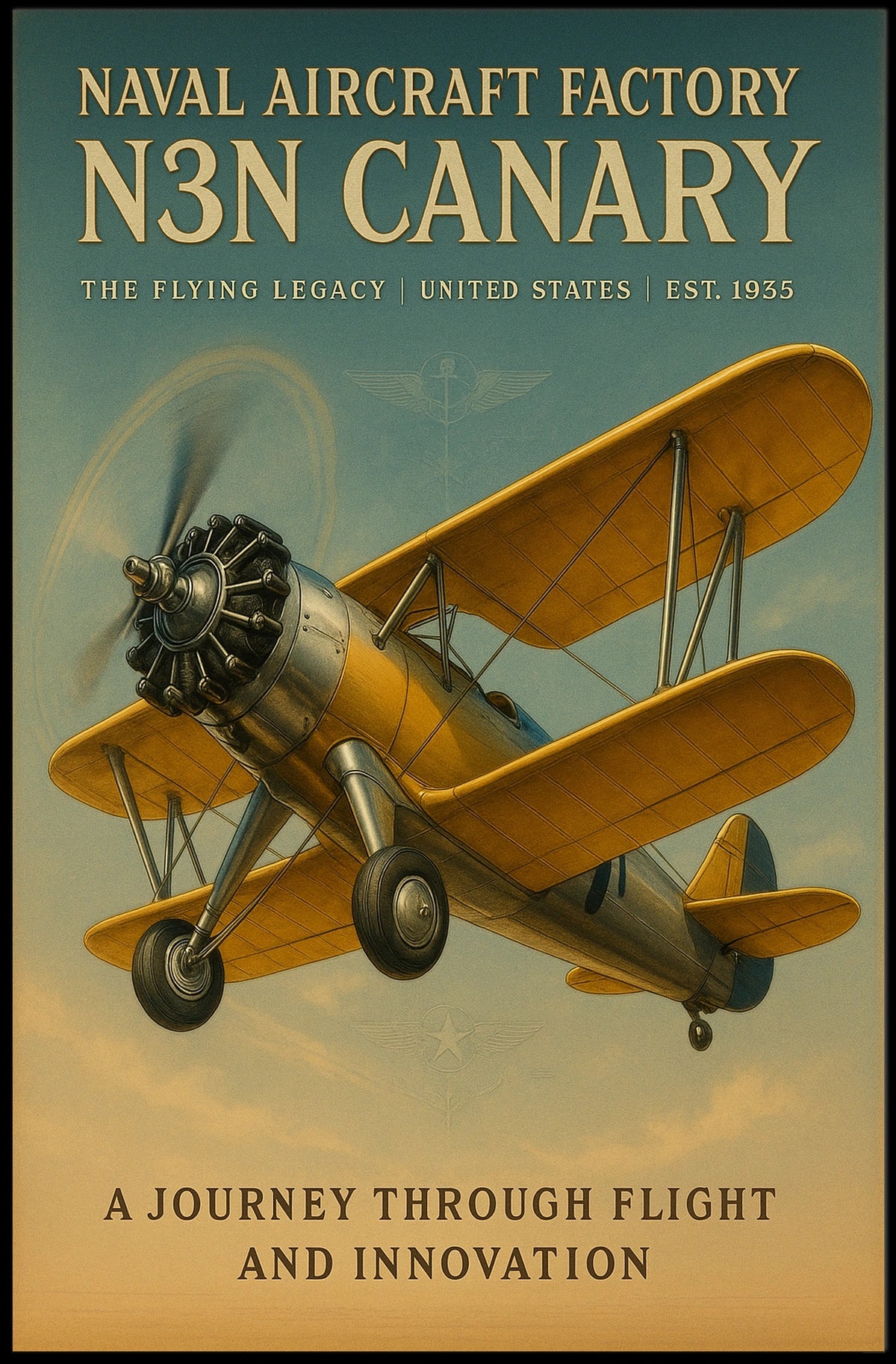 Naval Aircraft Factory N3N Canary Poster