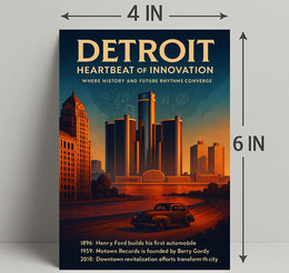 Detroit Heartbeat of Innovation Poster Art Print PosterGoat