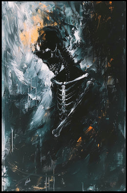 Ethereal Skeleton Abstract Art Poster: Dynamic Design PosterGoat
