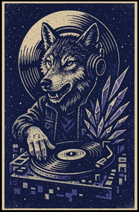 Dj Wolf Groove Poster