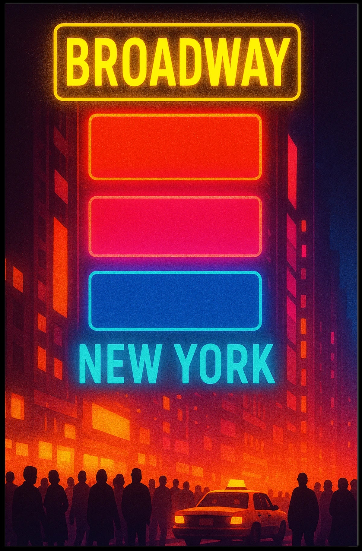 Broadway New York Urban Vibe Travel Poster
