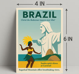 Discover Brazil Vintage Travel Poster Wall Art PosterGoat