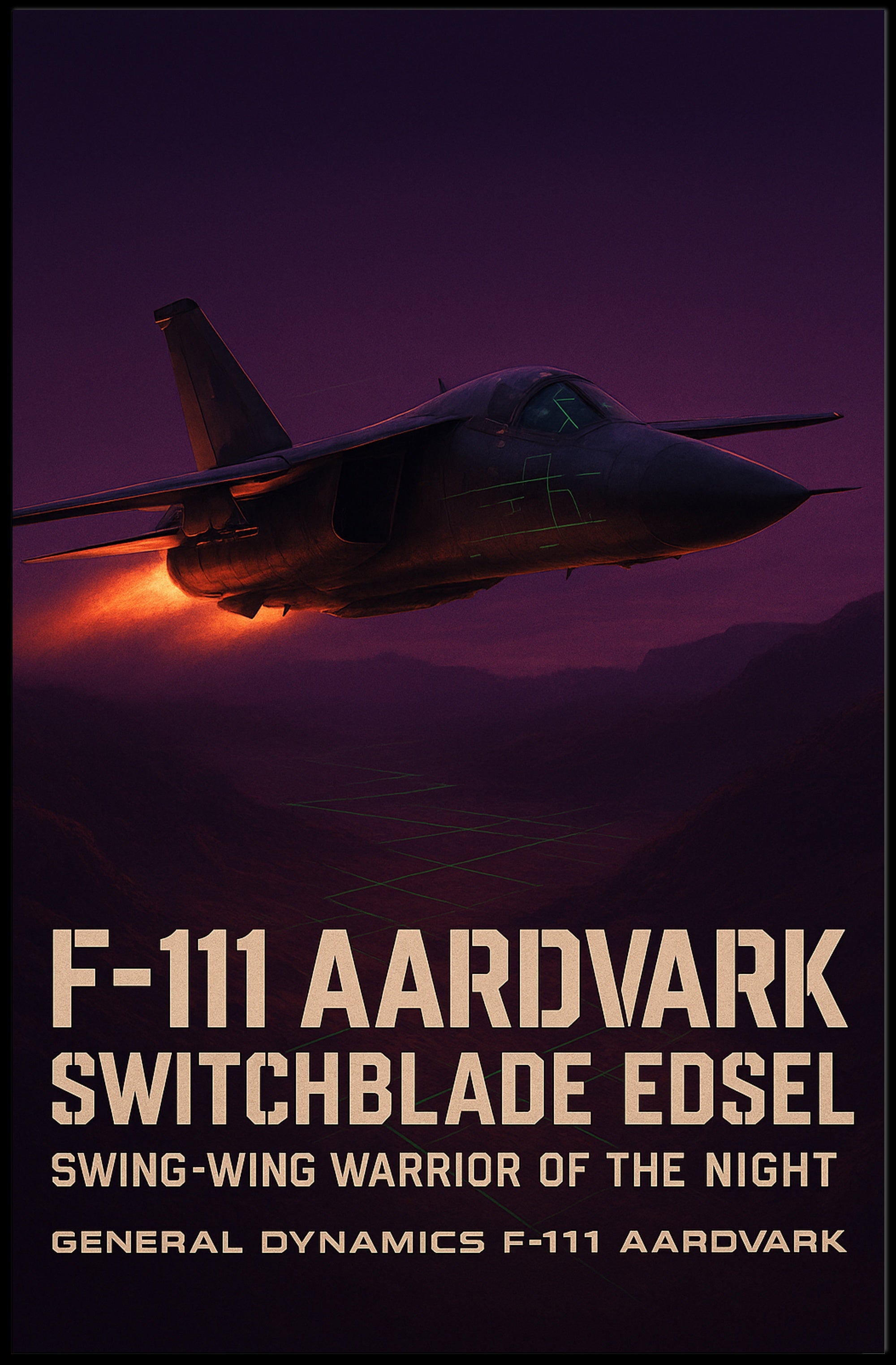 F-111 Aardvark Swing-Wing Cold War Military Poster