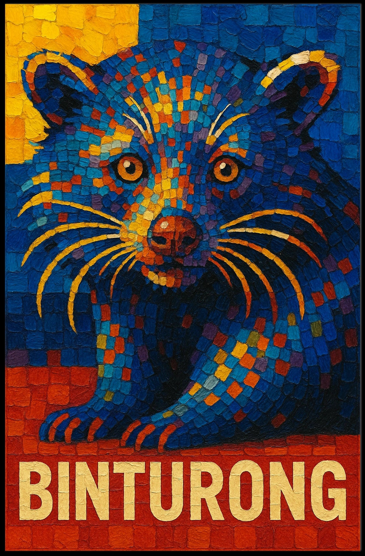 Binturong Mosaic Art Poster