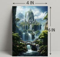 Enchanted Waterfall City Poster