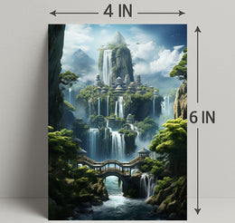 Enchanted Waterfall City Poster