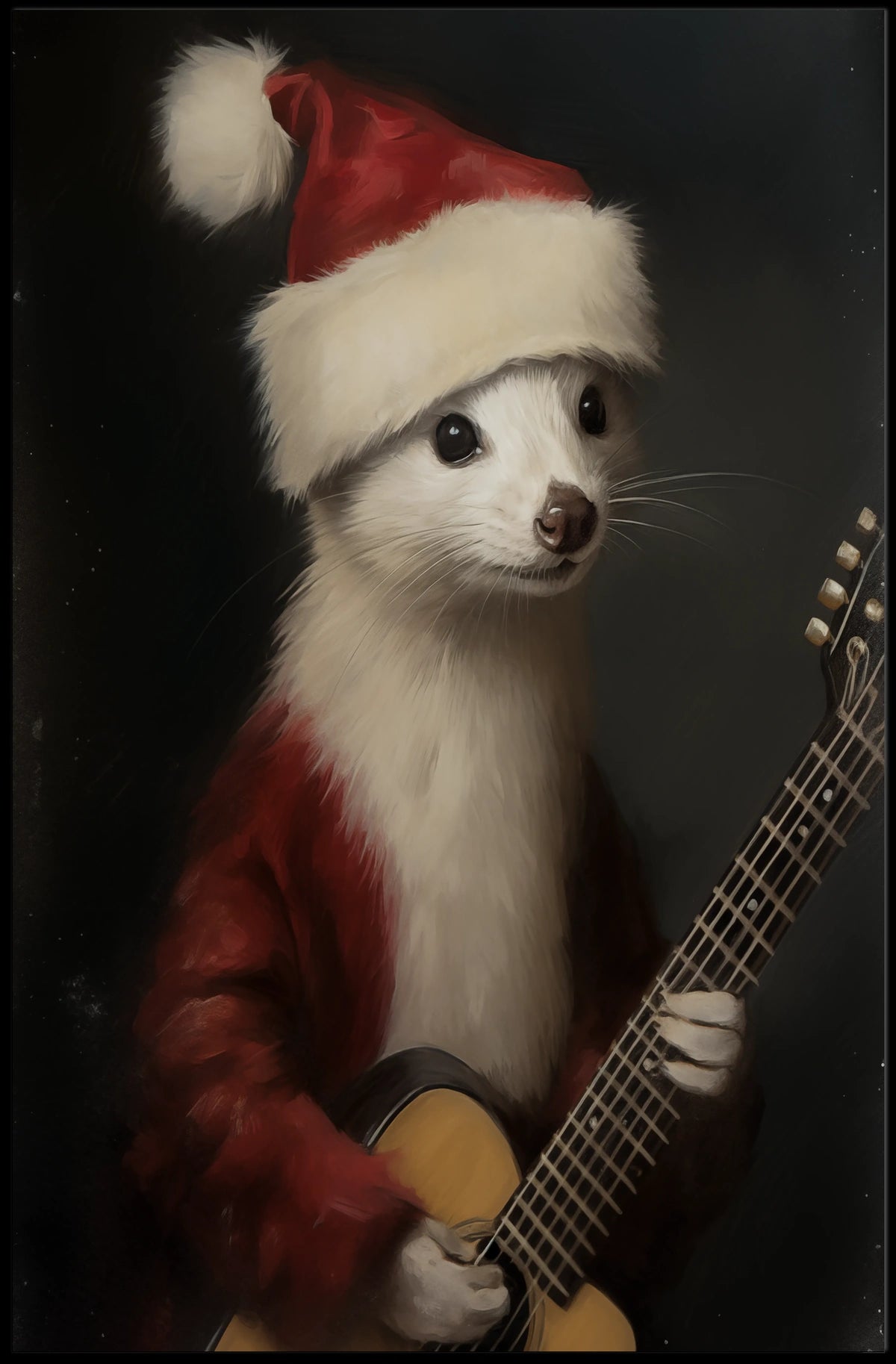 Festive Ferret With Guitar Poster