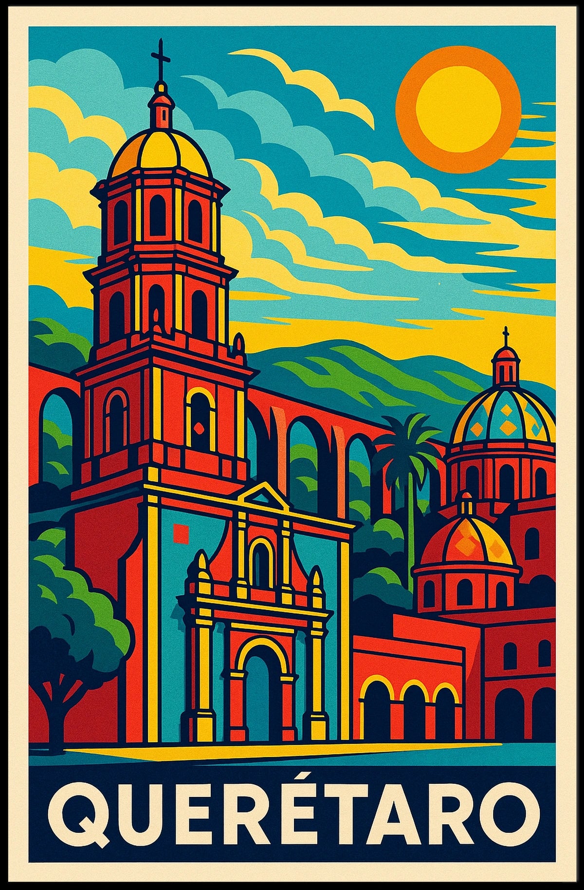 Querétaro Vibrant Heritage Poster