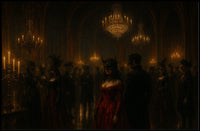 Enchanted Masquerade Moonlit Skyline Dreamlike Panorama Surreal Cityscape Poster