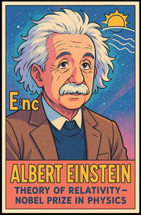 Einstein Relativity Vintage Science Curious Poster